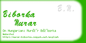 biborka murar business card